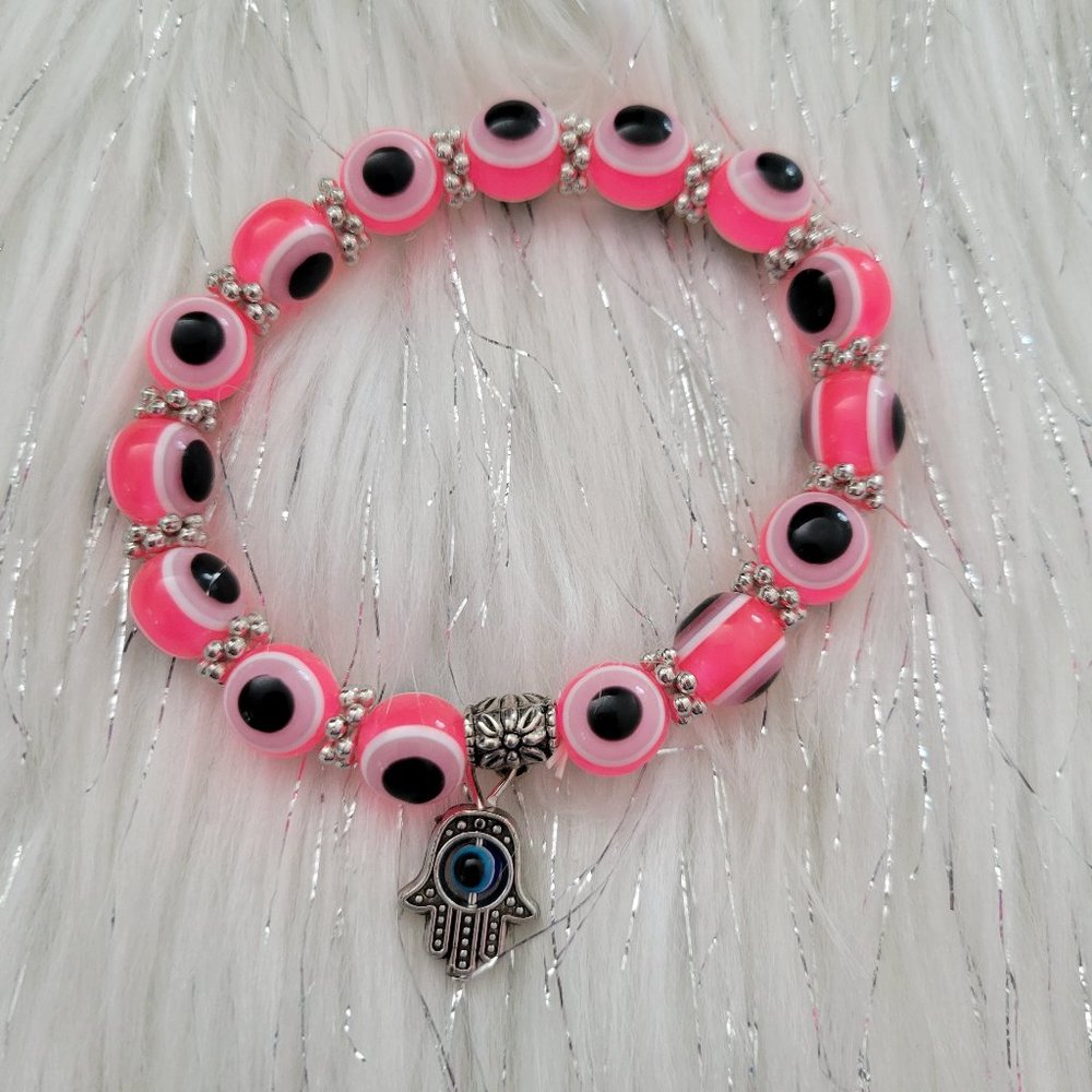 Evil Eye Hamsa Hand Beaded Bracelet